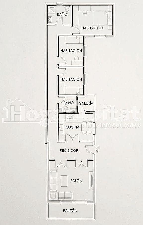 3 quarto Apartamento para venda em Simat de la Valldigna - 90 000 € (Ref: 10180703)