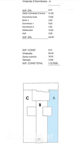Piso de 3 habitaciones en Playa del Cura, Torrevieja en venta con piscina - 299.900 € (Ref: 8715619)