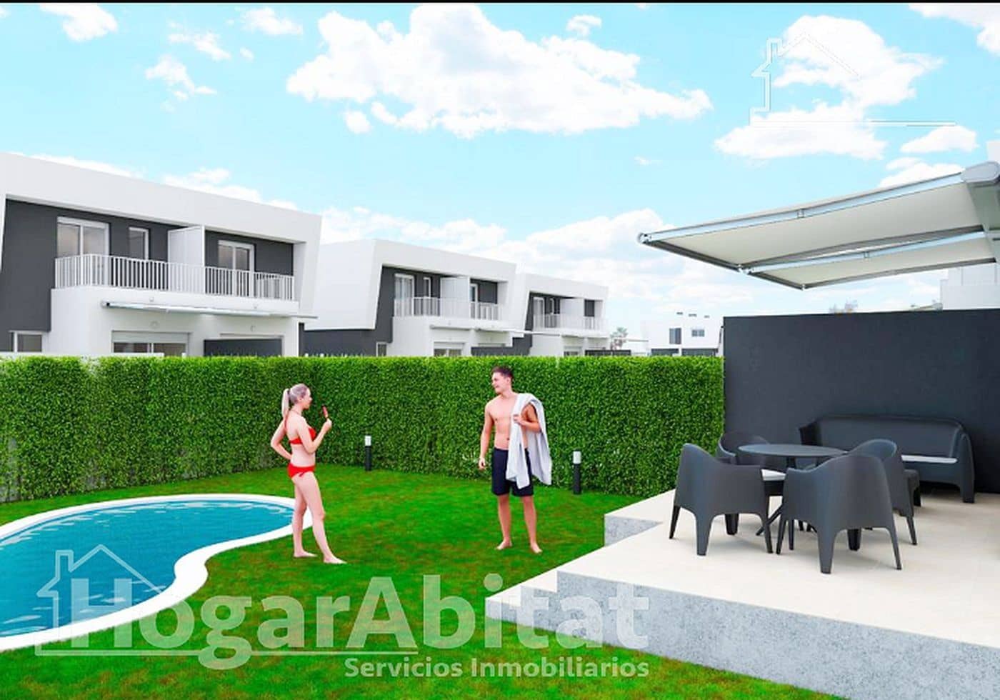 2 soveværelse Semi-Rækkehus til salg i Oropesa  med swimmingpool garage - € 349.000 (Ref: 8727884)