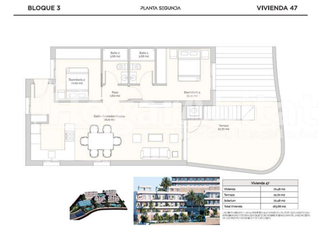 2 soveværelse Penthouse til salg i Finestrat med swimmingpool garage - € 369.900 (Ref: 9016198)