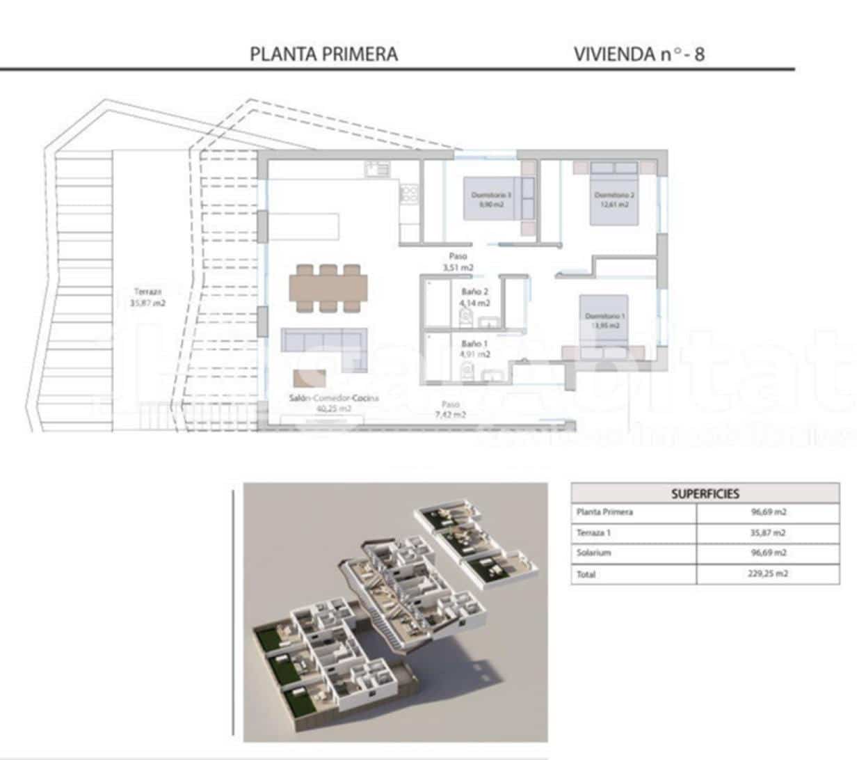 2 soveværelse Penthouse til salg i Finestrat med swimmingpool garage - € 409.900 (Ref: 9016205)