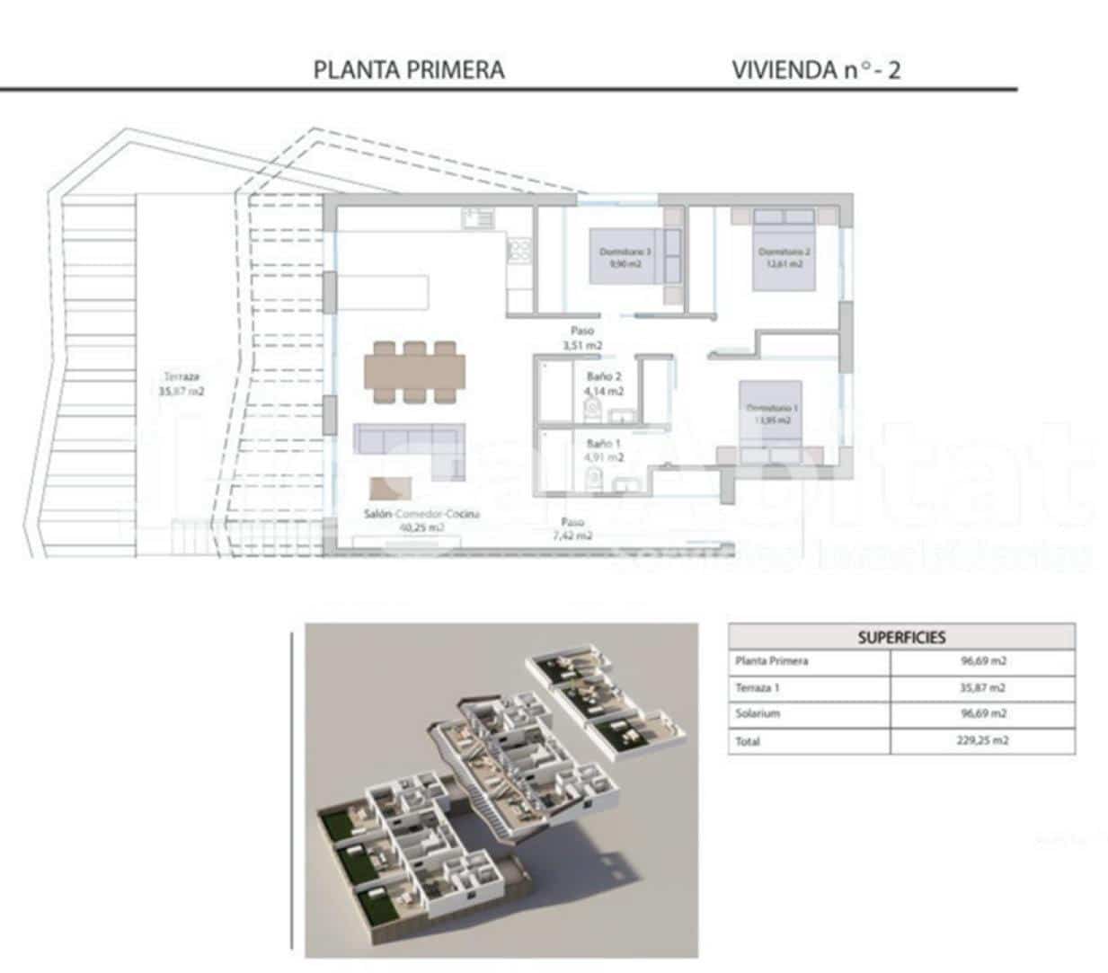 2 soveværelse Penthouse til salg i Finestrat med swimmingpool garage - € 409.900 (Ref: 9016205)