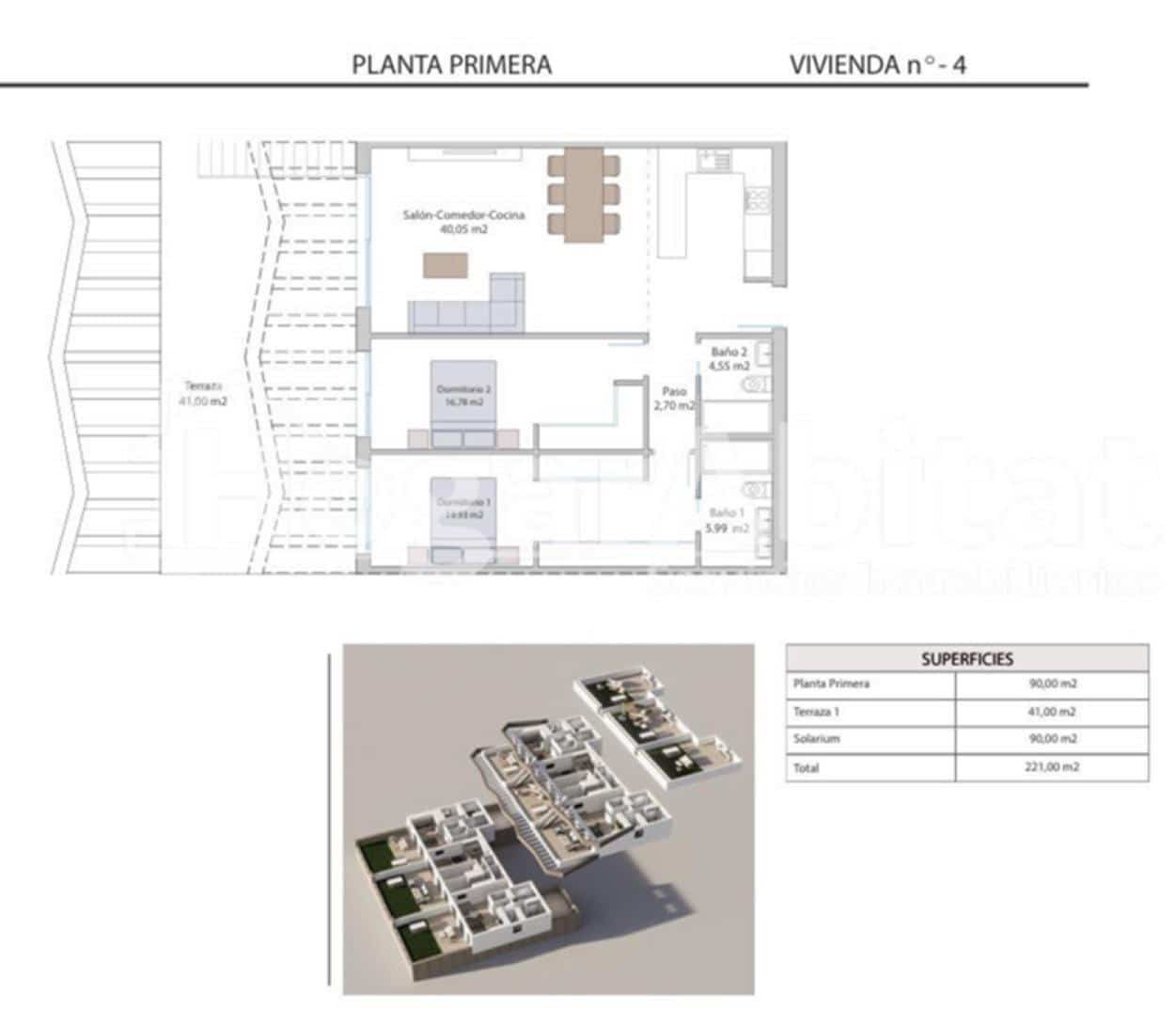 2 soveværelse Penthouse til salg i Finestrat med swimmingpool garage - € 409.900 (Ref: 9016205)