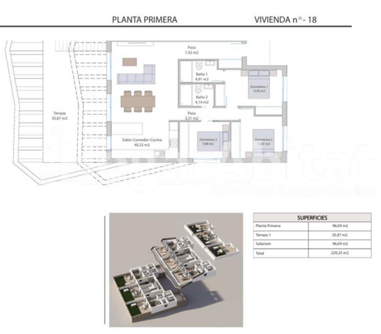 2 soveværelse Penthouse til salg i Finestrat med swimmingpool garage - € 409.900 (Ref: 9016205)