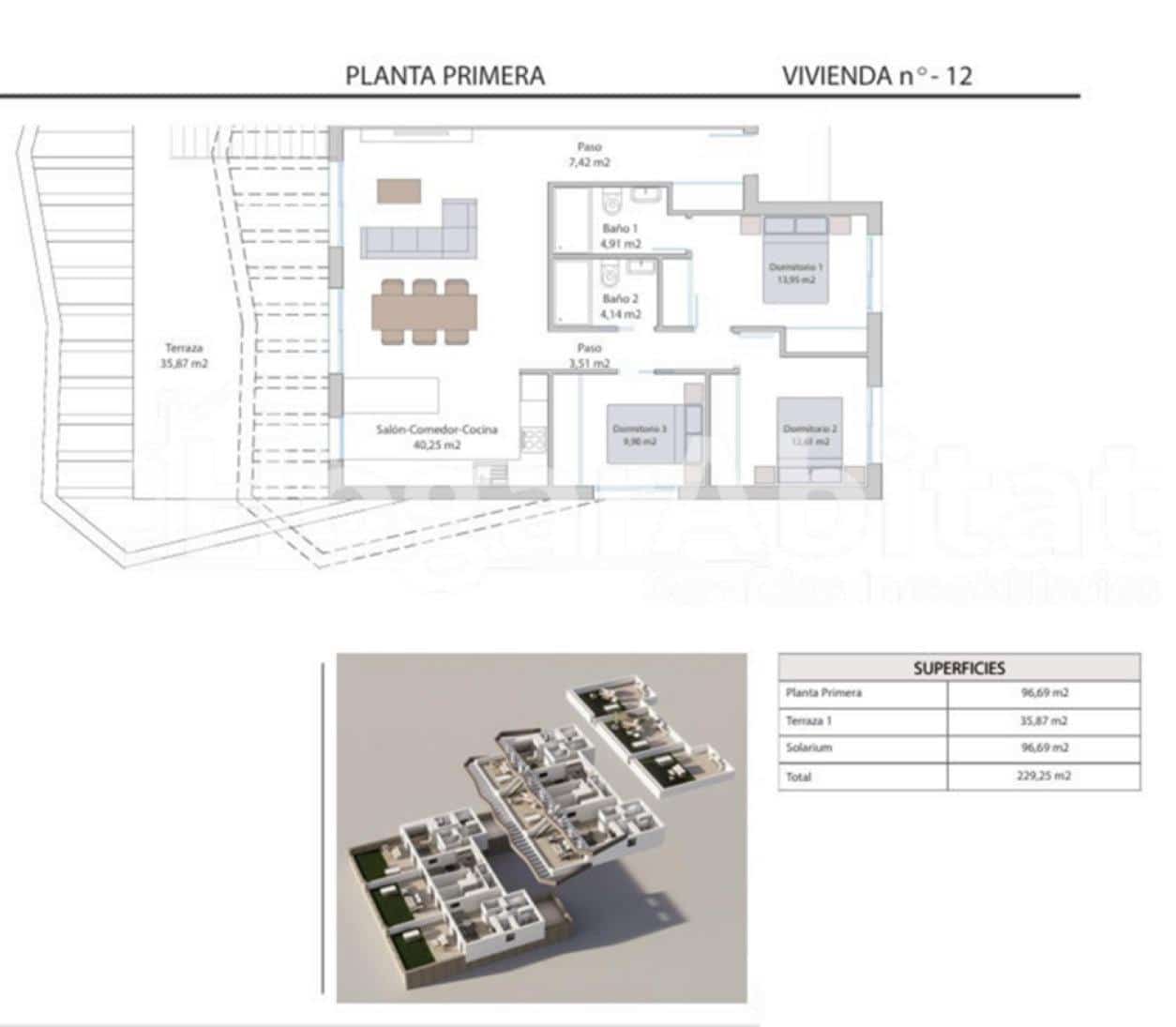 2 soveværelse Penthouse til salg i Finestrat med swimmingpool garage - € 409.900 (Ref: 9016205)
