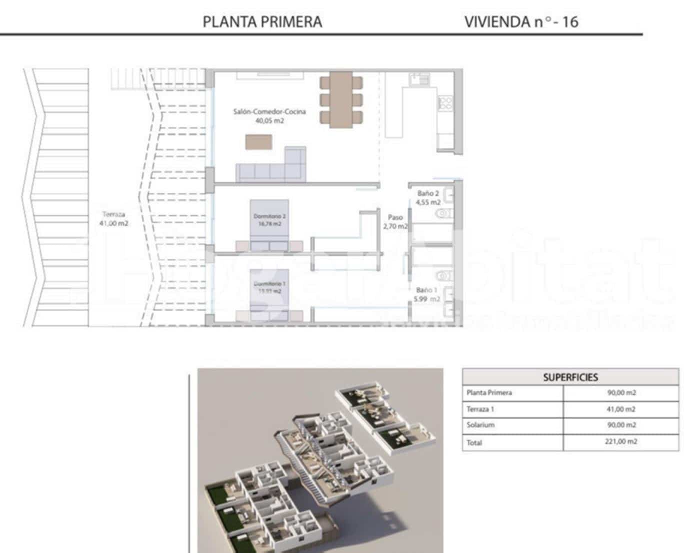 2 soveværelse Penthouse til salg i Finestrat med swimmingpool garage - € 409.900 (Ref: 9016205)