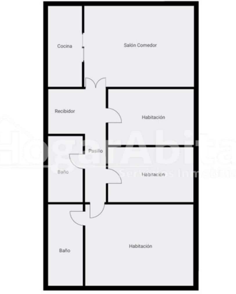Piso de 3 habitaciones en Castelló de la Plana en venta con garaje - 220.000 € (Ref: 9419846)