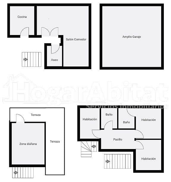 3 makuuhuone Rivitalo myytävänä paikassa Castello de la Plana mukana 
autotalli - 297 000 € (Ref: 9431105)