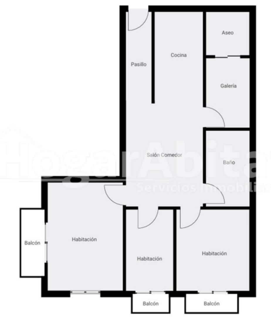 3 camera da letto Appartamento in vendita in Valencia citta - 320.000 € (Rif: 9462427)