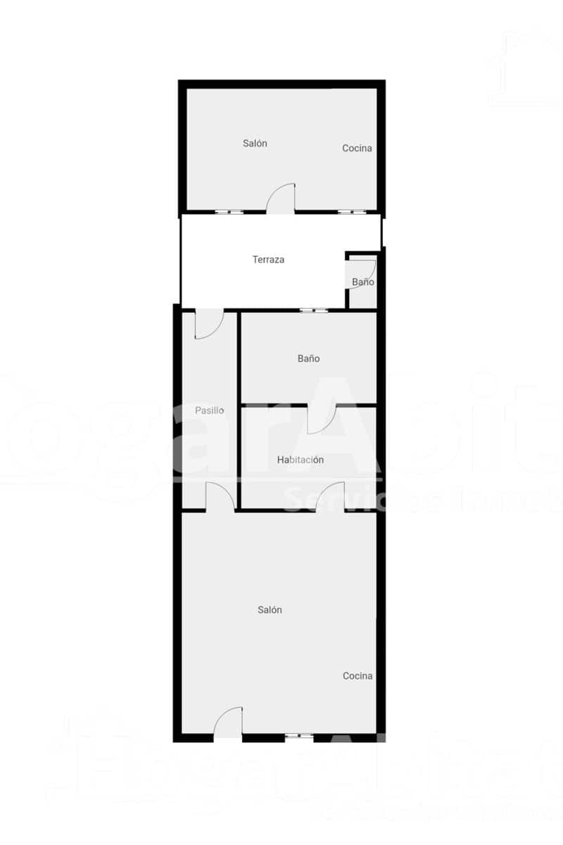 Piso de 1 habitación en Gandia en venta - 129.000 € (Ref: 9615552)