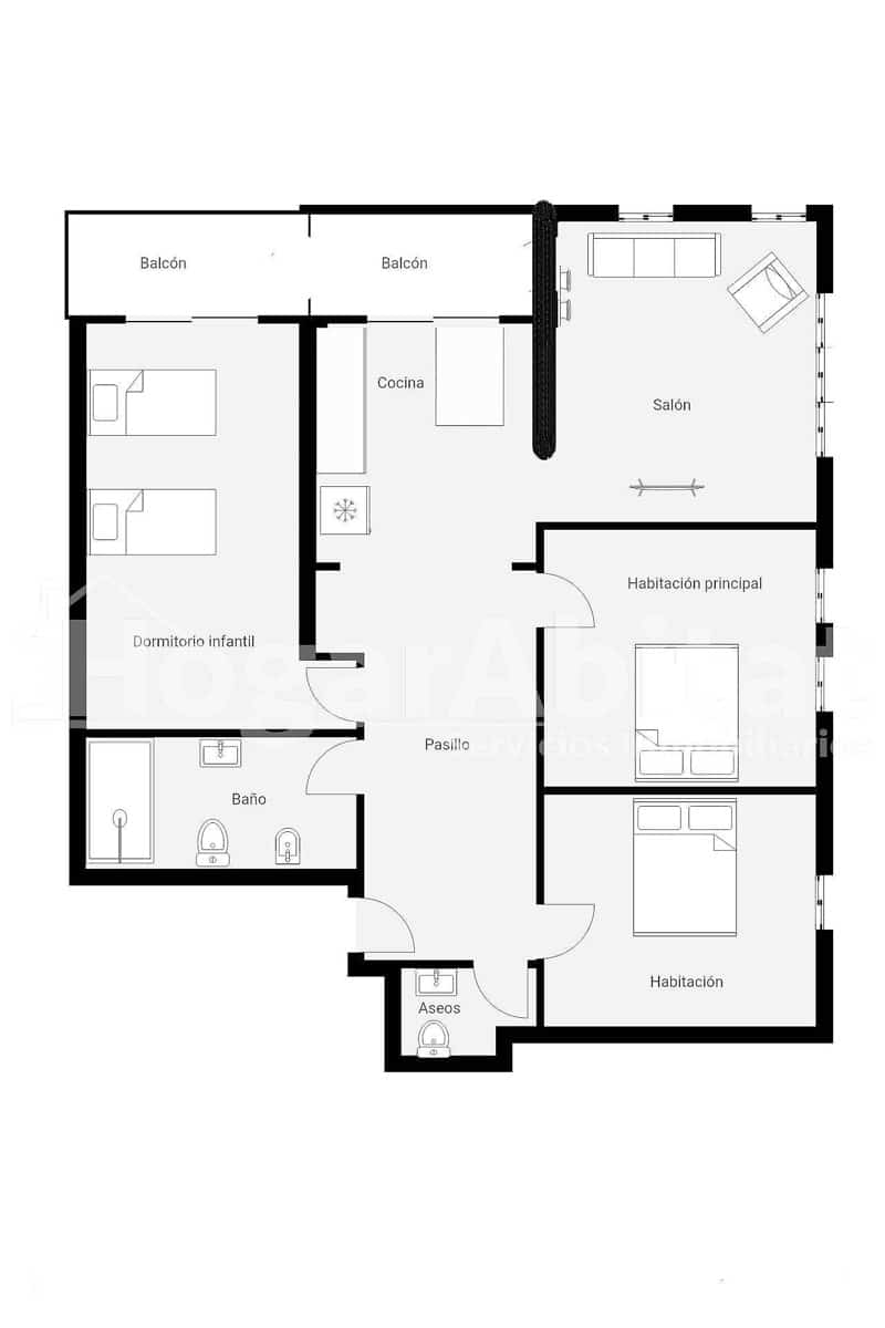 3 camera da letto Appartamento in vendita in Oliva - 145.000 € (Rif: 9625744)