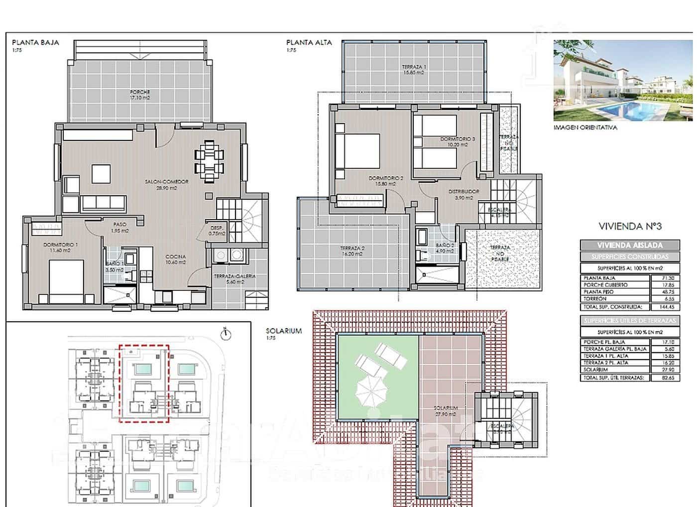 3 bedroom Villa for sale in La Marina del Pinet with garage - € 623,000 (Ref: 9780641)