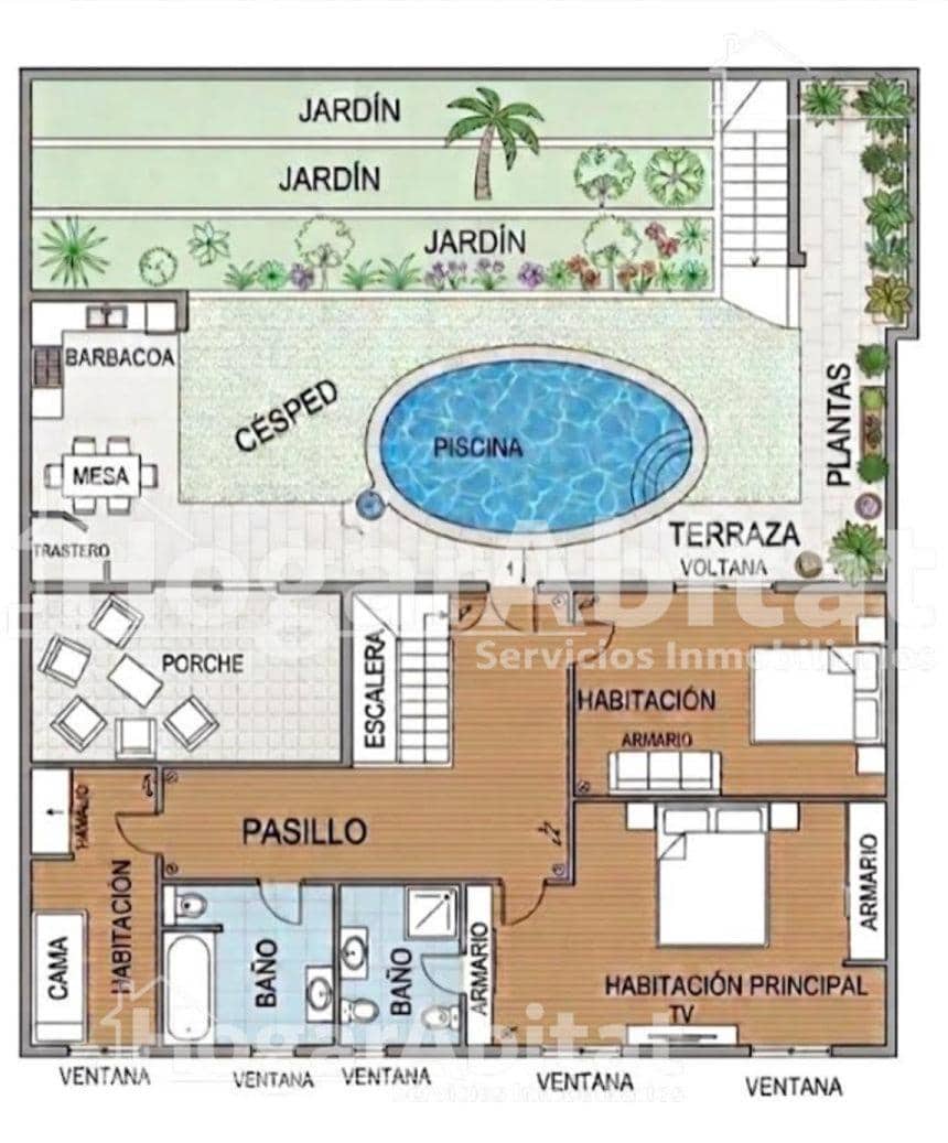 Chalet de 4 habitaciones en Oliva en venta con piscina - 265.000 € (Ref: 9934254)