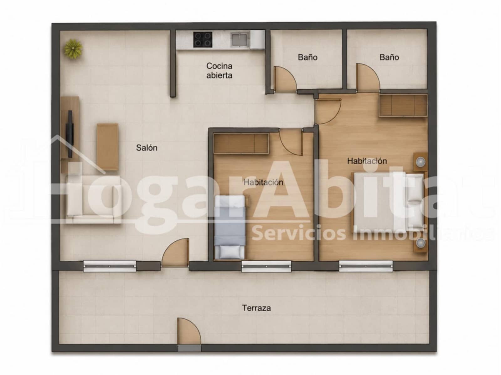 2 sovrum Lägenhet till salu i Bellreguard med pool - 190 000 € (Ref: 9986922)