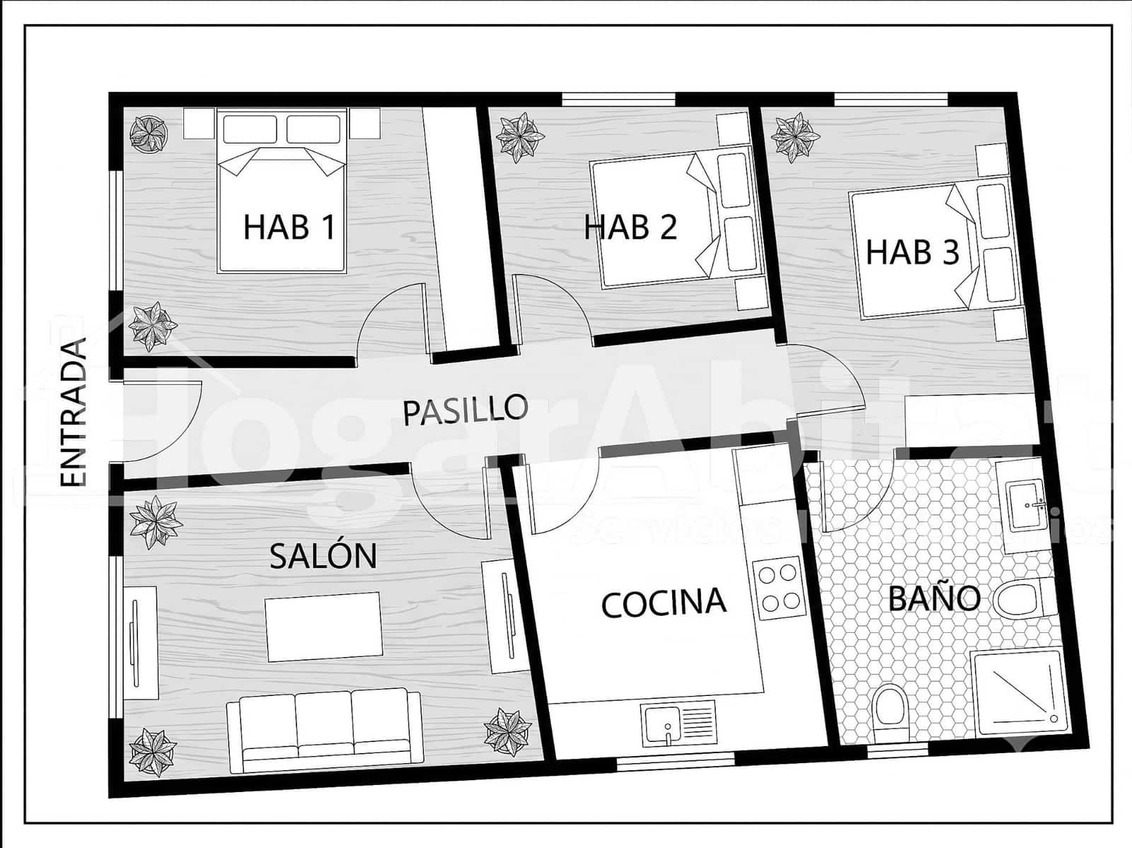 3 sovrum Lägenhet till salu i Murcia stad - 195 000 € (Ref: 9998856)