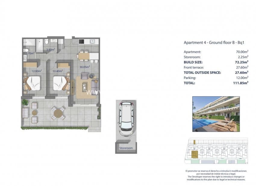 2 slaapkamer Appartement te koop in Los Narejos met zwembad - € 359.000 (Ref: 10016587)