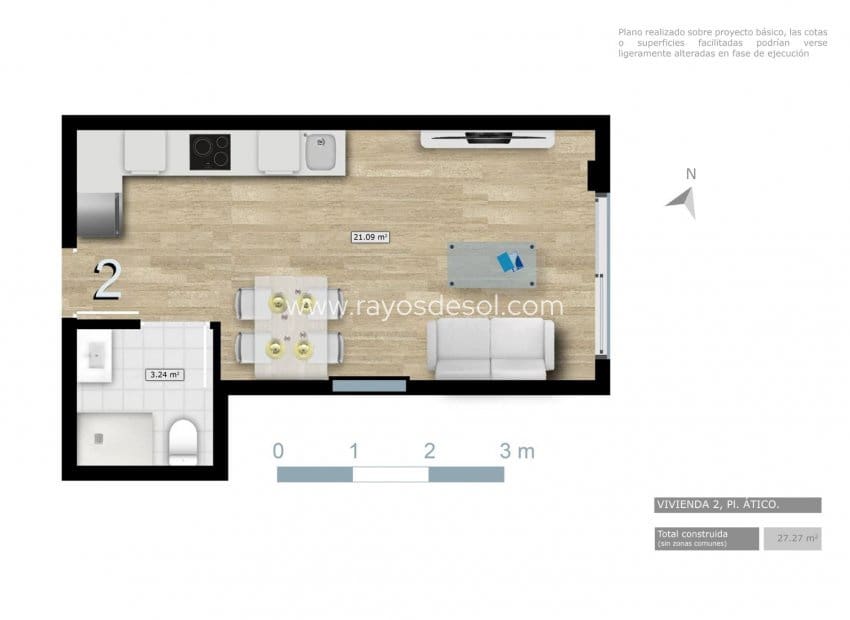 Ático en Torrevieja en venta con piscina - 141.000 € (Ref: 10019586)
