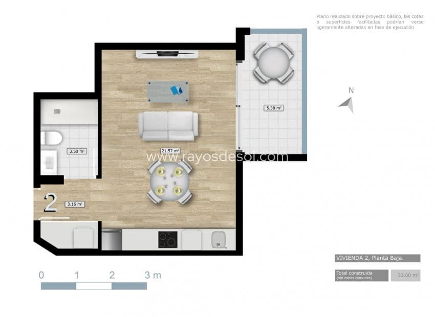 Apartamento en Torrevieja en venta con piscina - 145.000 € (Ref: 10019588)