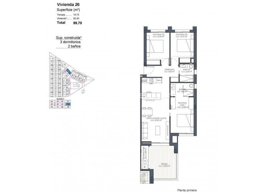 3 quarto Apartamento para venda em Los Alcazares com piscina - 339 000 € (Ref: 10081428)