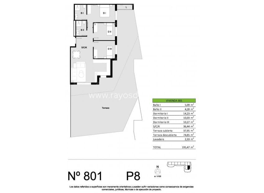 3 soveværelse Penthouse til salg i San Miguel de Salinas med swimmingpool garage - € 379.900 (Ref: 10124691)