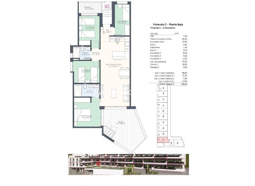 4 sypialnia Apartament na sprzedaż w Benijofar z basenem - 308 000 € (Ref: 8543464)