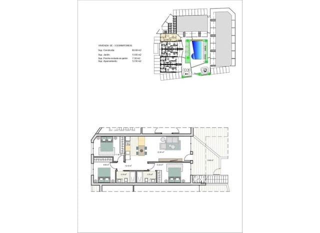 3 slaapkamer Appartement te koop in Roldan, Torre-Pacheco met zwembad - € 245.000 (Ref: 8543729)