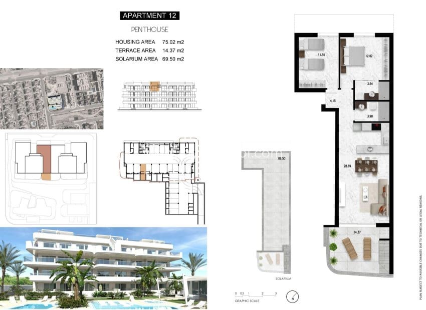 2 soveværelse Penthouse til salg i Orihuela Costa med swimmingpool - € 440.000 (Ref: 8543825)