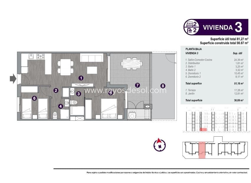 2 bedroom Apartment for sale in Torrevieja with pool - € 285,000 (Ref: 8543860)