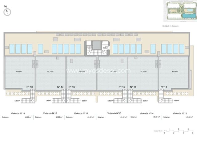 2 soveværelse Penthouse til salg i Pilar de la Horadada ciudad, Pilar de la Horadada med swimmingpool - € 299.000 (Ref: 8544013)