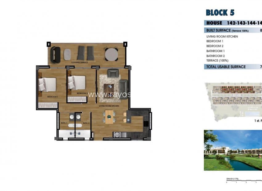 2 soverom Leilighet til salgs i Los Alcazares med svømmebasseng - € 265 000 (Ref: 8609183)