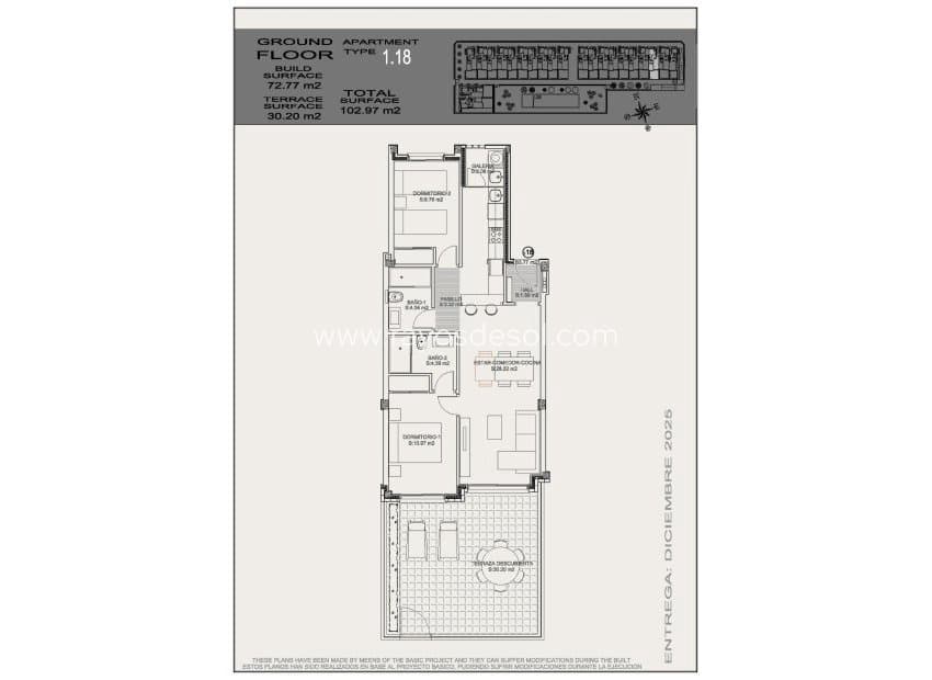 2 sypialnia Apartament na sprzedaż w Torrevieja z basenem - 270 900 € (Ref: 8613005)