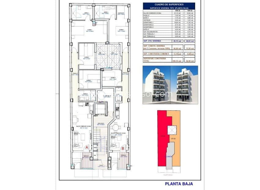 3 camera da letto Appartamento in vendita in Torrevieja con piscina - 279.000 € (Rif: 8646135)