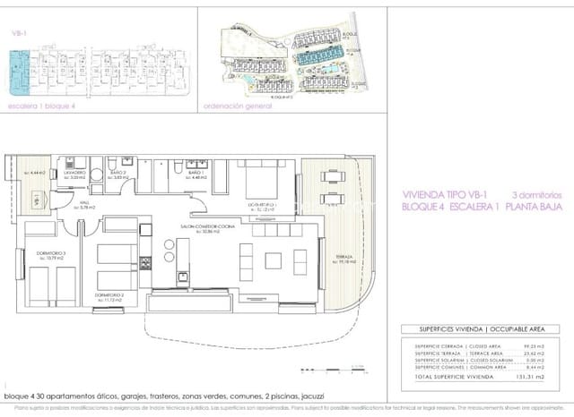 Apartamento de 3 habitaciones en Playa Flamenca, Orihuela en venta con piscina - 395.000 € (Ref: 8646140)