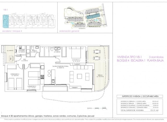 3 chambre Appartement à vendre à Playa Flamenca, Orihuela avec piscine - 395 000 € (Ref: 8646140)