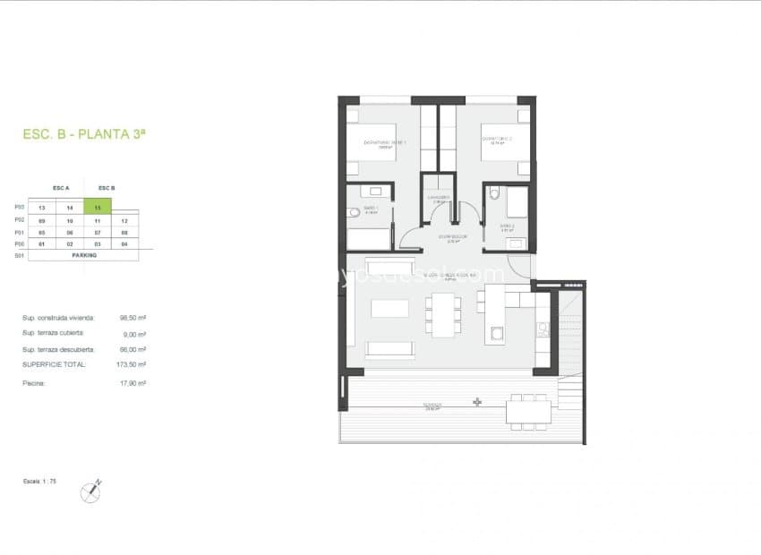 2 slaapkamer Penthouse te koop in Las Colinas Golf met zwembad - € 875.000 (Ref: 8687993)