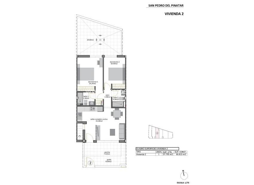 2 soveværelse Lejlighed til salg i Los Cuarteros med swimmingpool - € 269.950 (Ref: 8766133)