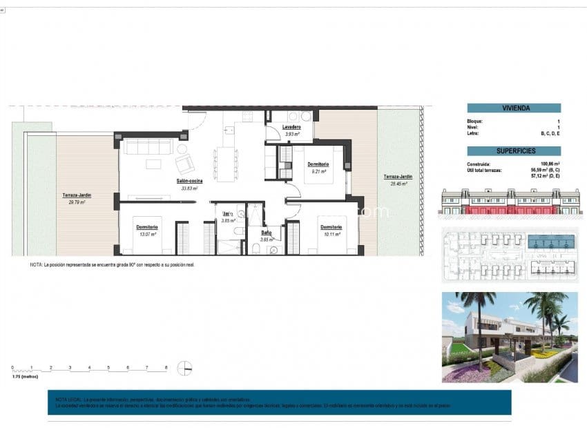 Apartamento de 3 habitaciones en Los Alcázares en venta con piscina - 320.000 € (Ref: 8856652)