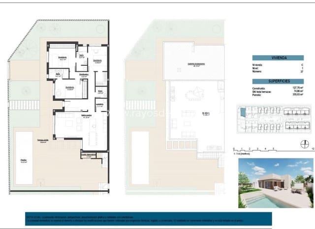 3 sypialnia Willa na sprzedaż w Las Lomas de Rame - Bahía Bella, Los Alcázares z basenem - 599 000 € (Ref: 8856653)