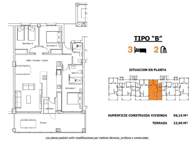 3 soveværelse Lejlighed til salg i San Miguel de Salinas med swimmingpool - € 276.000 (Ref: 8866644)