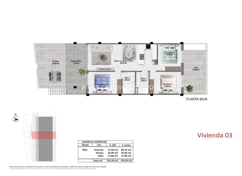 3 soveværelse Lejlighed til salg i Pilar de la Horadada med swimmingpool - € 289.900 (Ref: 8938085)