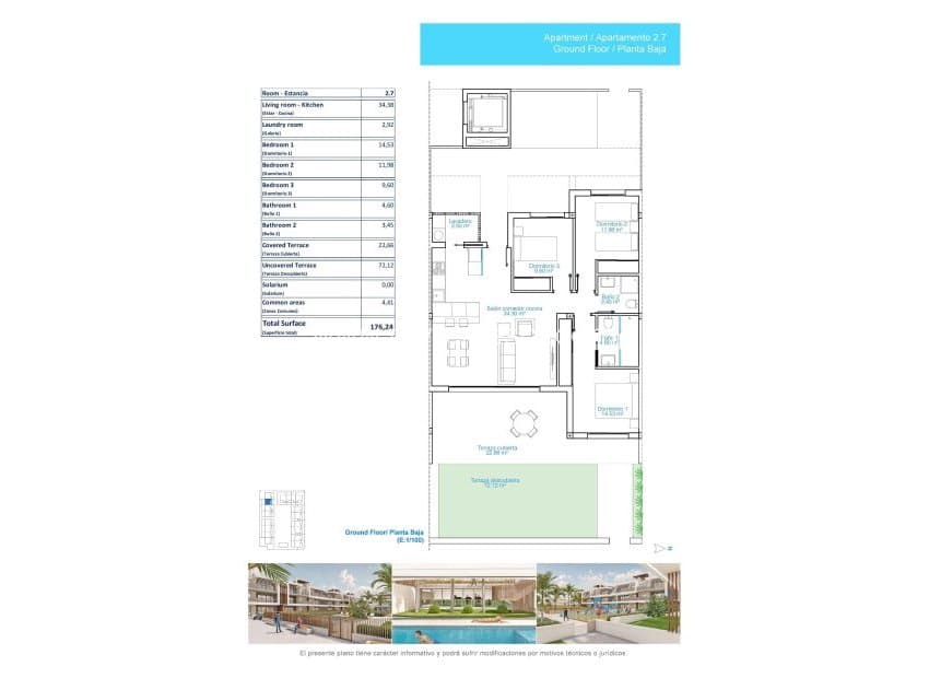 Apartamento de 3 habitaciones en Pilar de la Horadada en venta con piscina - 419.900 € (Ref: 8938095)