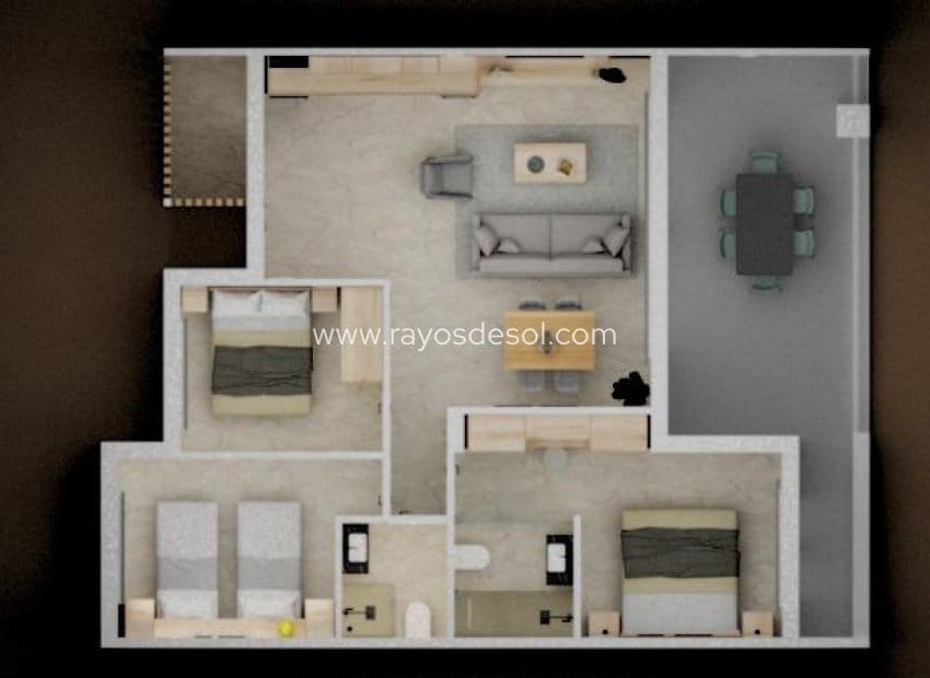 3 soveværelse Penthouse til salg i Pilar de la Horadada med swimmingpool - € 539.900 (Ref: 8938096)