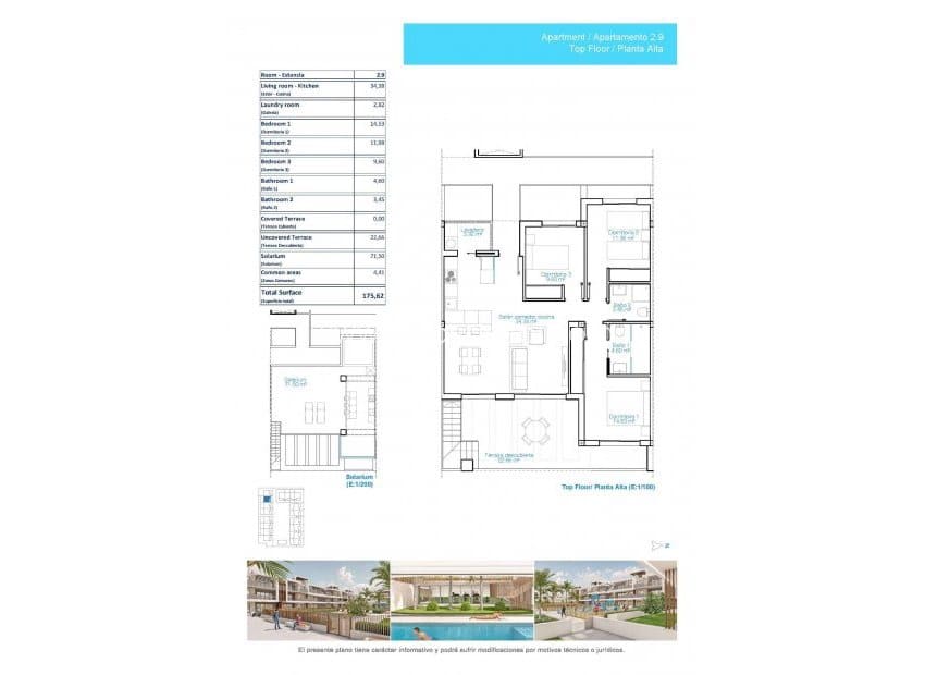 3 soverom Penthouse til salgs i Pilar de la Horadada med svømmebasseng - € 539 900 (Ref: 8938096)