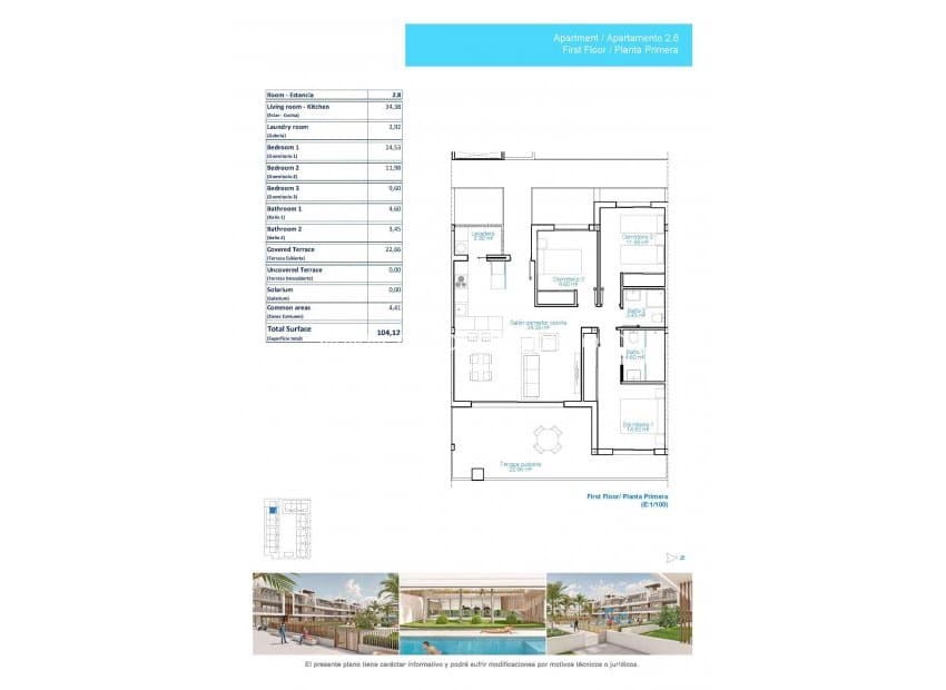 3 Zimmer Apartment zu verkaufen in Pilar de la Horadada mit Pool - 398.900 € (Ref: 8938097)