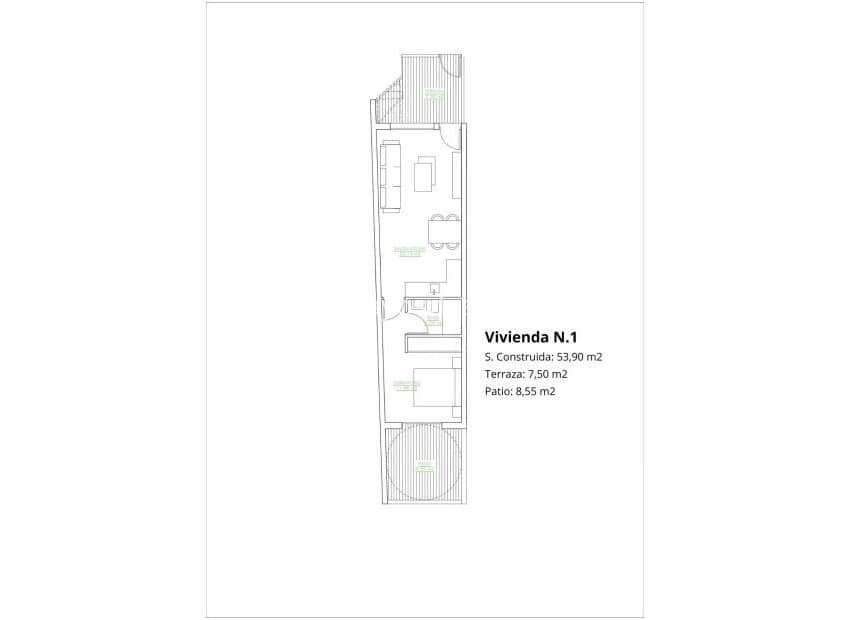 1 soveværelse Lejlighed til salg i Lo Pagan med swimmingpool - € 179.900 (Ref: 8953354)