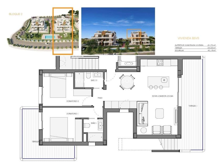 Ático de 2 habitaciones en Fuente Alamo de Murcia en venta con piscina - 229.900 € (Ref: 8966867)