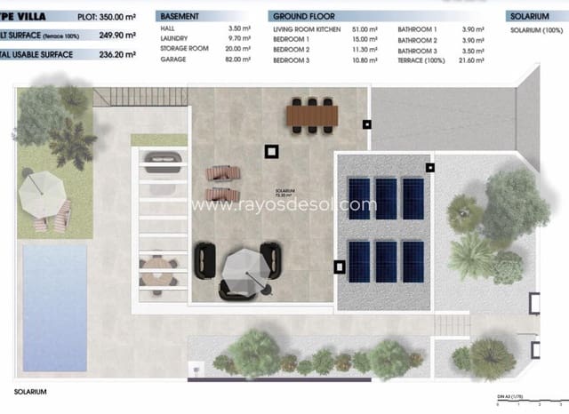3 slaapkamer Villa te koop in Las Lomas de Rame - Bahía Bella, Los Alcázares met zwembad - € 685.000 (Ref: 9006491)