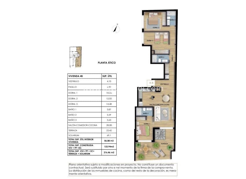 3 soveværelse Penthouse til salg i Torrevieja med swimmingpool - € 599.000 (Ref: 9076417)