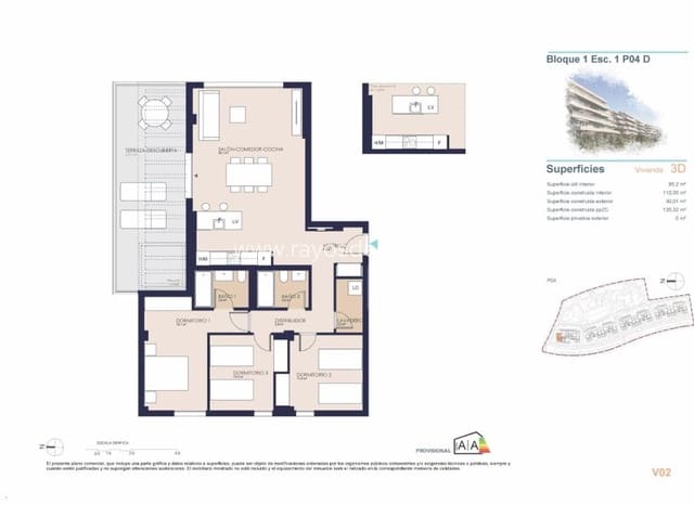 3 Zimmer Penthouse zu verkaufen in Dénia mit Pool - 505.000 € (Ref: 9076425)