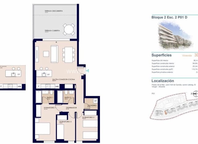 3 slaapkamer Appartement te koop in Dénia met zwembad - € 395.000 (Ref: 9076427)